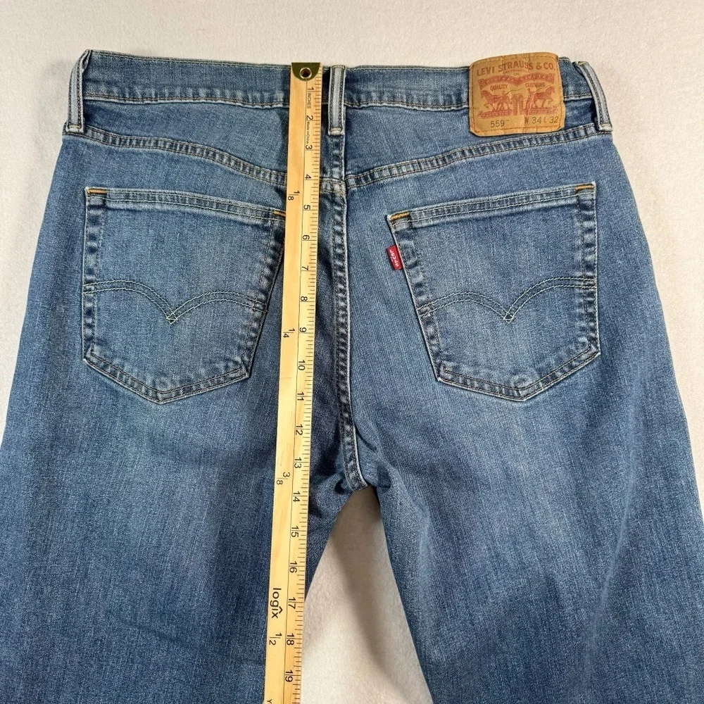 Levis Jeans Mens 34 Straight Blue 559 Mid Rise Medium Wash